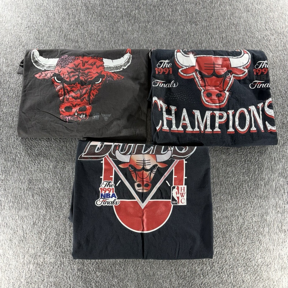 Chicago Bulls Champions Graphic T-Shirt Lot NBA Finals 1996 Men's Size 2XL